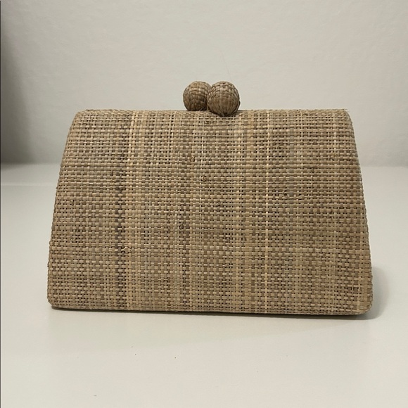 Serpui Candice Embroidered Clutch in Toast - Picture 3 of 10